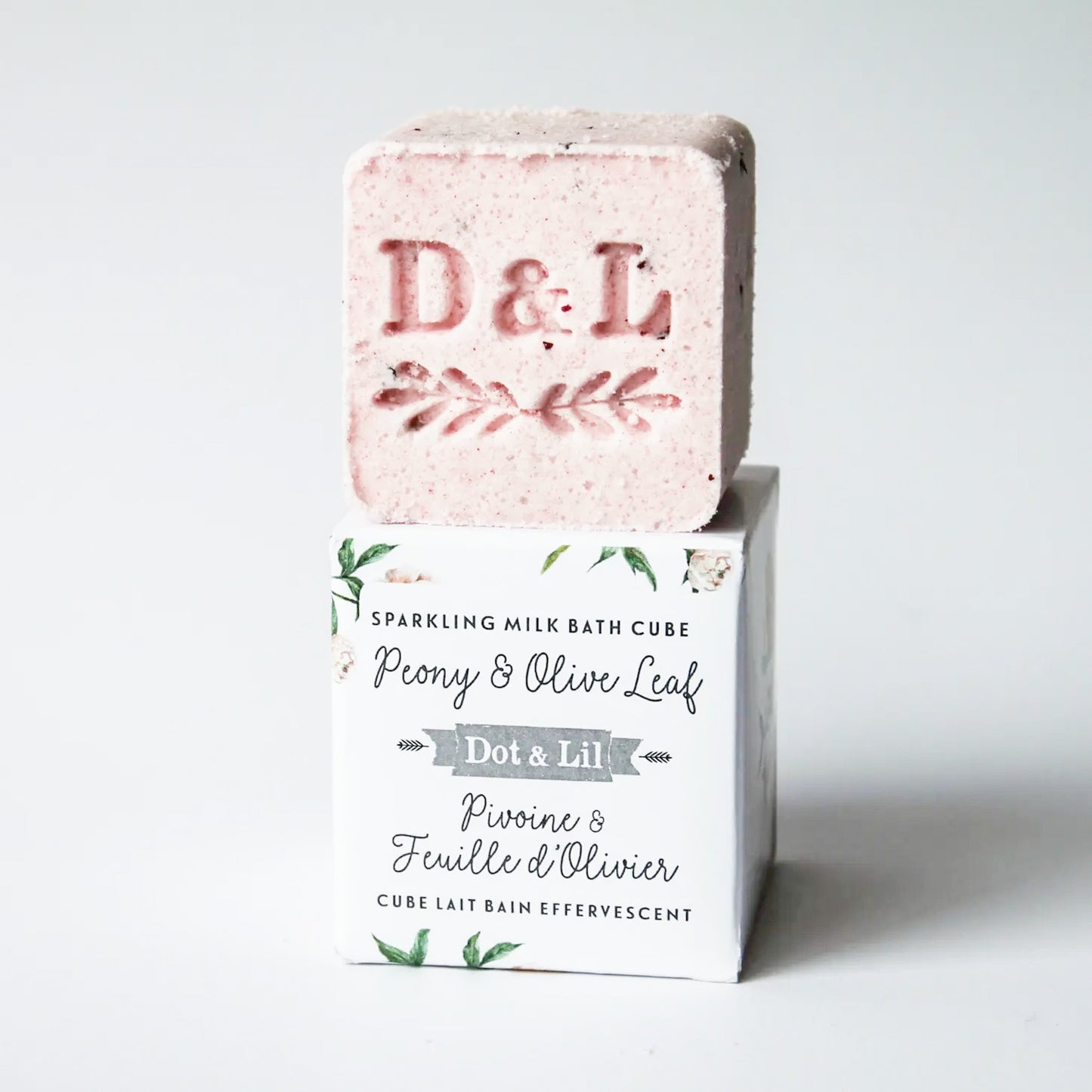 Peony & Olive Leaf Sparkling milk bath cube